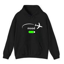 Load image into Gallery viewer, Black Hoodie Printed Airplane Mode On