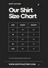 Egypt Factory T Shirt Size Chart