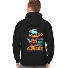 Load image into Gallery viewer, Black Hoodie Printed Give A Duck