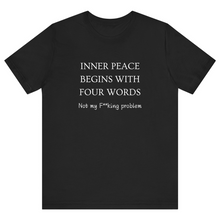 Load image into Gallery viewer, Black Half Sleeves T Shirt Printed Inner Peace