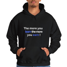 Load image into Gallery viewer, Black Hoodie Printed The More Your Learn