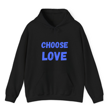 Load image into Gallery viewer, Black Hoodie Printed Choose Love