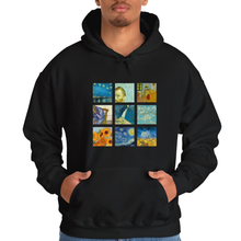 Load image into Gallery viewer, Black Hoodie Printed Van Gogh