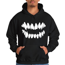 Load image into Gallery viewer, Black Hoodie Printed White Teeth