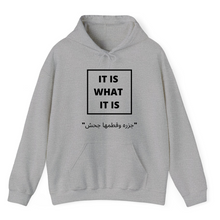Load image into Gallery viewer, Heather Grey Hoodie It Is What It Is Arabic