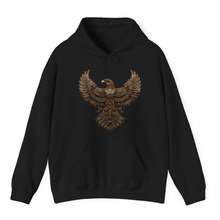 Load image into Gallery viewer, Black Hoodie Printed Horus Wings Eagle Falcon