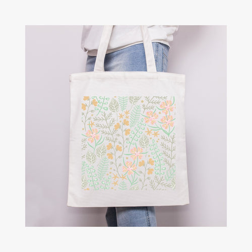 Floral Pastel Color Printed Tote Bag