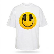 Load image into Gallery viewer, OVERSIZE White Half Sleeves Tshirt Printed Smile Mode
