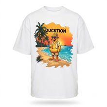 Load image into Gallery viewer, OVERSIZE White Half Sleeves Tshirt Printed Ducktion
