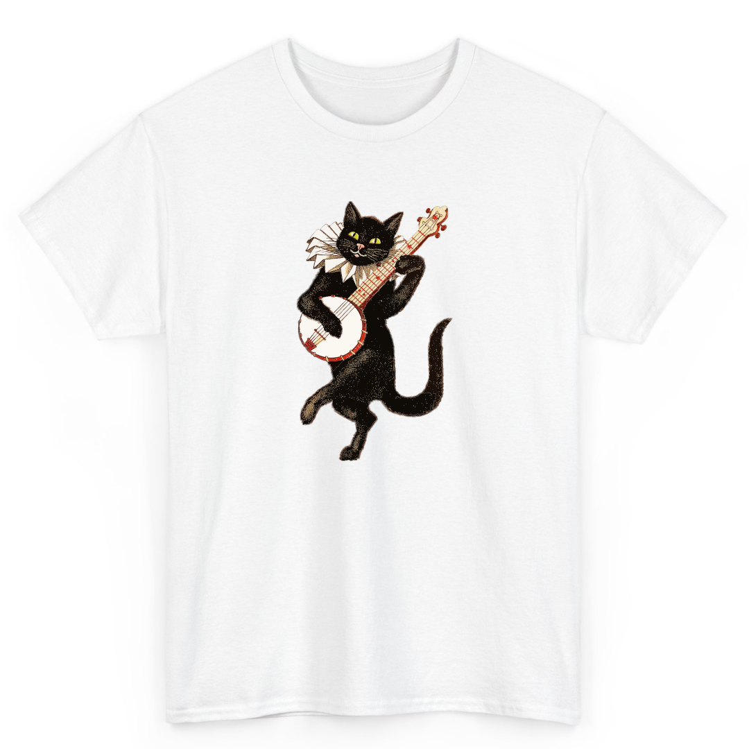 T Shirt Printed Dancing Cat