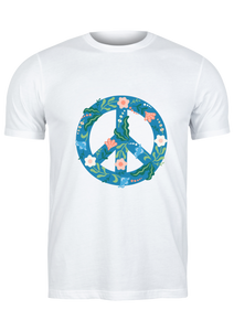 Unisex T Shirt Printed Floral Peace