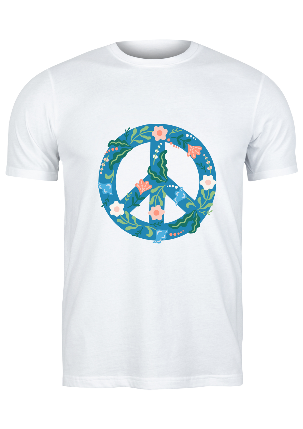 Unisex T Shirt Printed Floral Peace