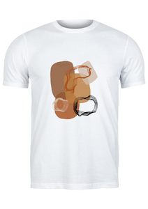 Unisex T Shirt Printed Abstract Shapes Lines