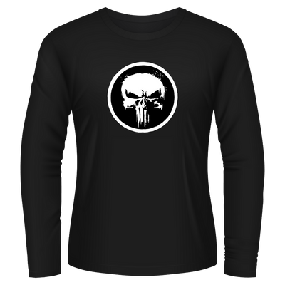 Black Tshirt Long Sleeves Printed Punisher