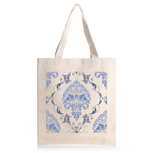 Blue Vintage Printed Tote Bag