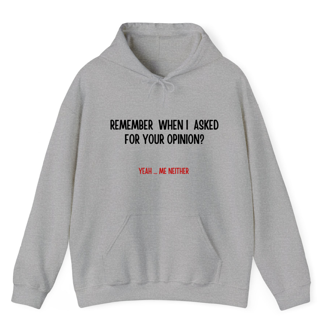 Heather Grey Hoodie Printed Remember When I Asked