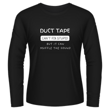 Load image into Gallery viewer, Black Tshirt Long Sleeves Printed Duct Tape
