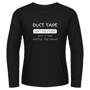 Black Tshirt Long Sleeves Printed Duct Tape