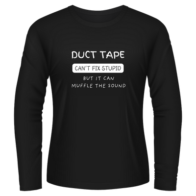 Black Tshirt Long Sleeves Printed Duct Tape