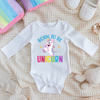 Baby Bodysuit Onesie Born To Be Unicorn Long Sleeves