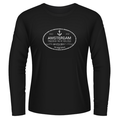 Black Tshirt Long Sleeves Printed Amsterdam