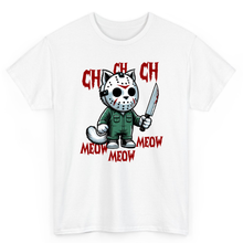 Load image into Gallery viewer, T Shirt Printed Jason Serial Killer Cat
