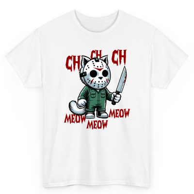 T Shirt Printed Jason Serial Killer Cat