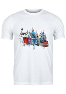 Unisex T Shirt Printed London Watercolor