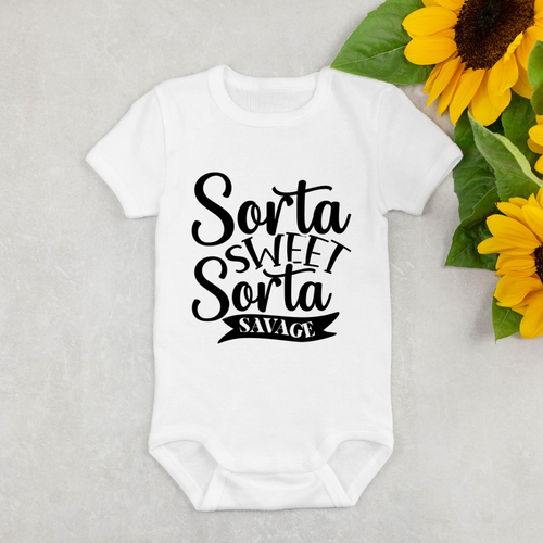 Baby Bodysuit Onesie Printed Sorta Sweet Sorta Savage