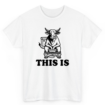 White T Shirt Printed This Is Bull