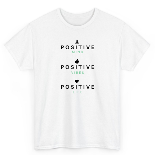 White T Shirt Printed Positive