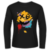 Black Tshirt Long Sleeves Printed Groovy Smile