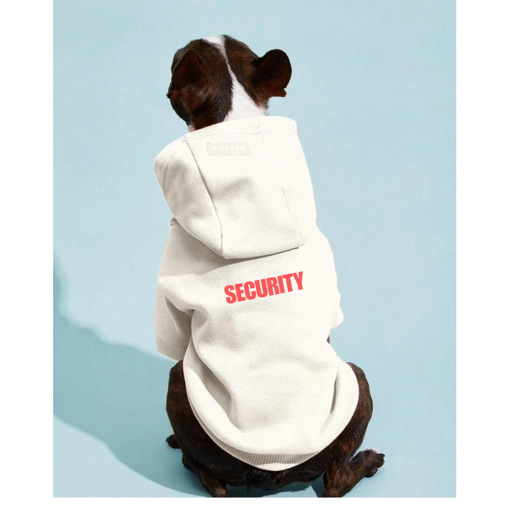 Pet Hoodie Beige Small Dogs Printed Security