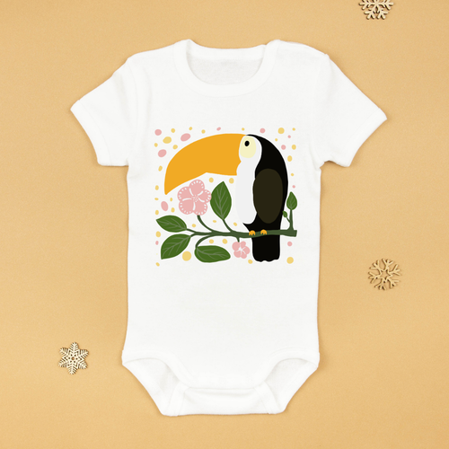 Baby Bodysuit Onesie Printed Toucan