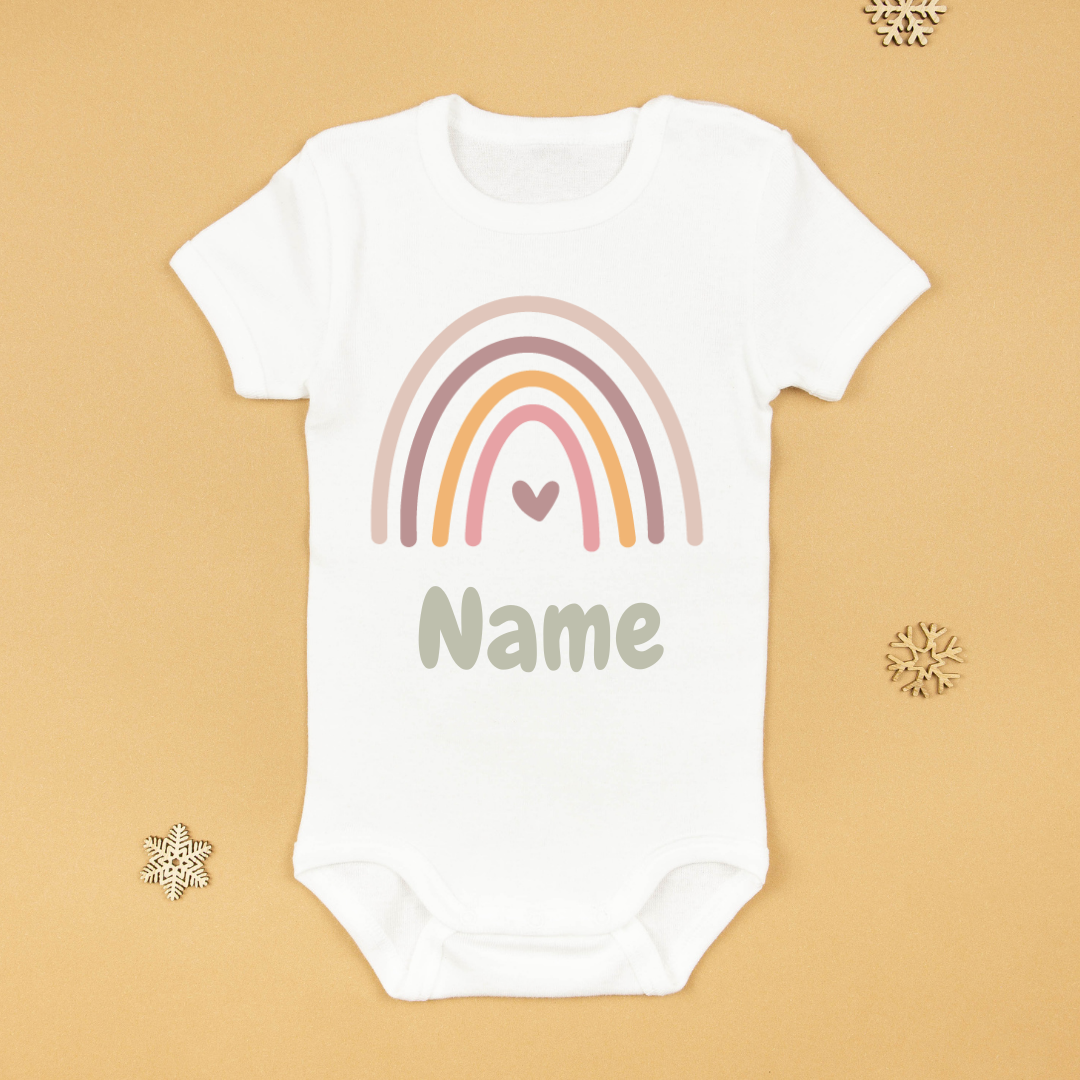 Baby Bodysuit Onesie Printed Rainbow Custom Name