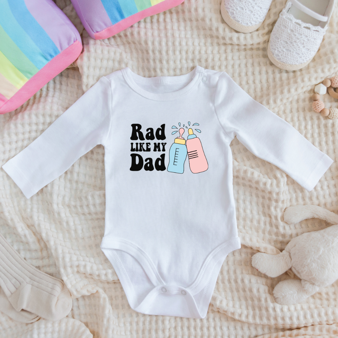 Baby Bodysuit Onesie Rad Like Dad Long Sleeves