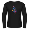 Black Tshirt Long Sleeves Printed Flowers