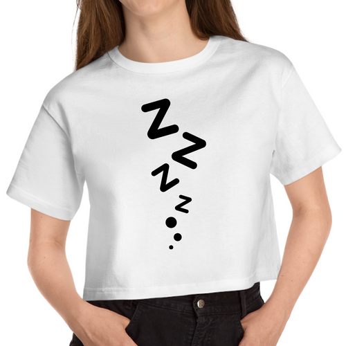 Cropped White T Shirt Printed ZzZzZz