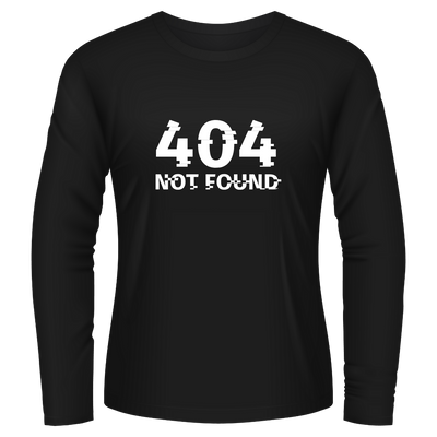 Black Tshirt Long Sleeves Printed Error 404