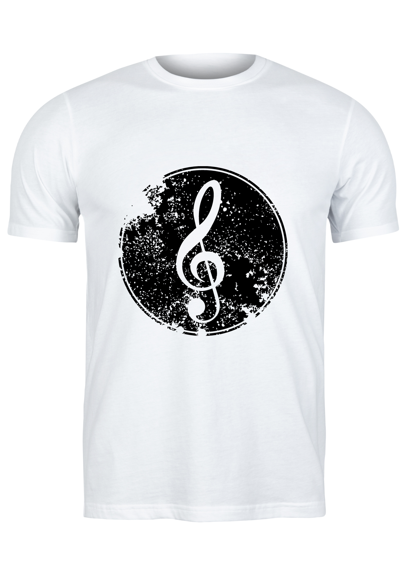 Unisex T Shirt Printed Distressed Music Note