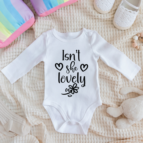 Baby Bodysuit Onesie Isnt She Lovely Long Sleeves