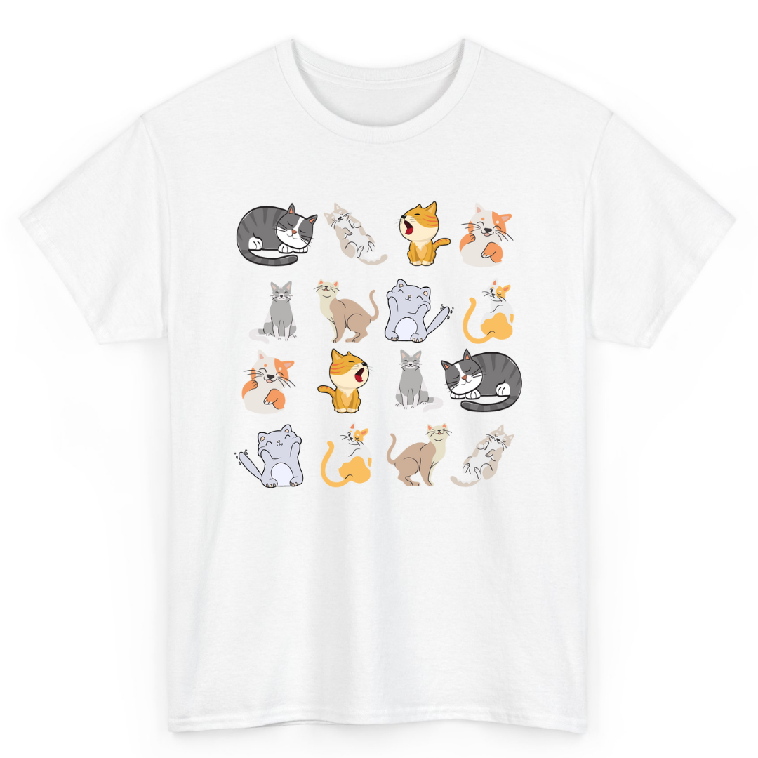 T Shirt Printed Cats Pattern