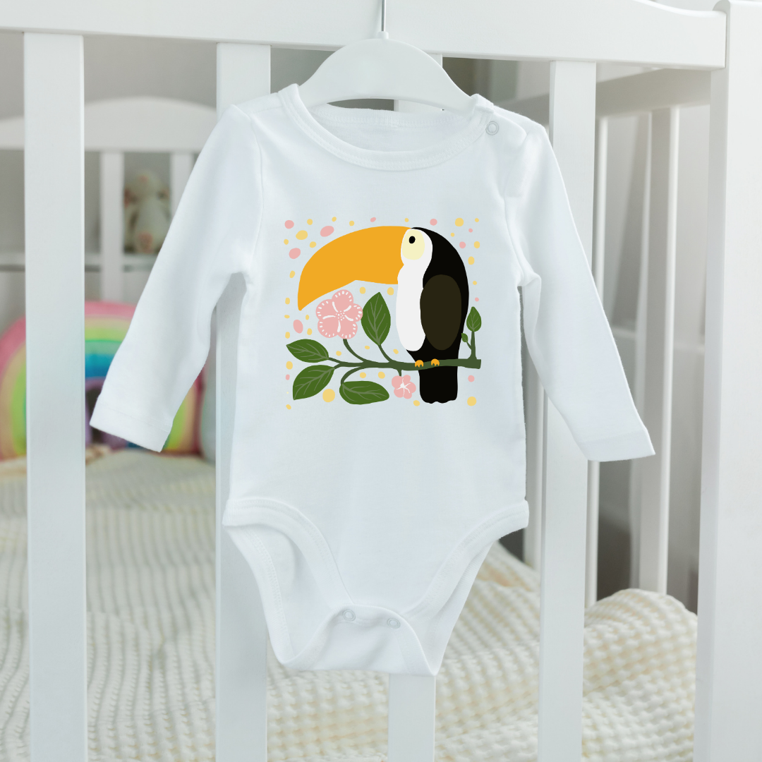 Baby Bodysuit Onesie Toucan Long Sleeves