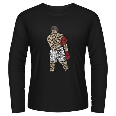 Black Tshirt Long Sleeves Printed Mohamed Ali