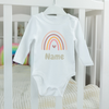 Baby Bodysuit Onesie Custom Name Rainbow Long Sleeves