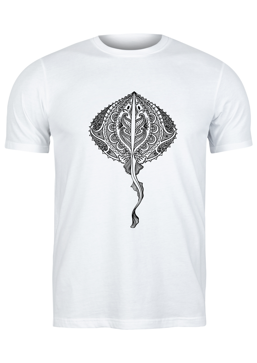 Unisex T Shirt Printed String Ray Mandala