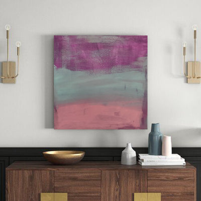 Hand Painted Canvas Abstract Purple Waves