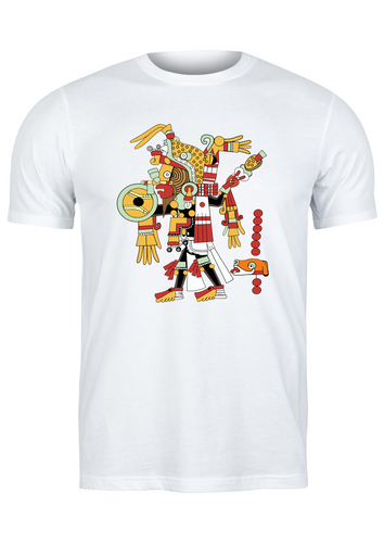 Unisex T Shirt Printed Aztec Figure