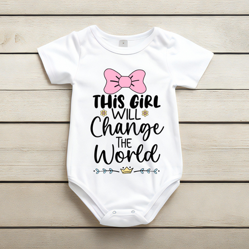 Baby Bodysuit Onesie Printed This Girl Will Change The World Two