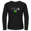 Black Tshirt Long Sleeves Printed Airplane Mode On